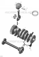 Albero motore, pistoni e albero di equilibratura