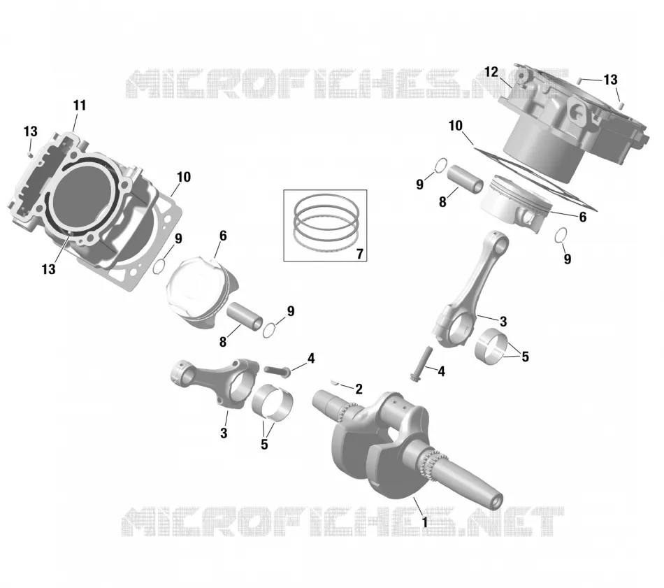 01- ROTAX - CRANKSHAFT, PISTONS AND CYLINDER