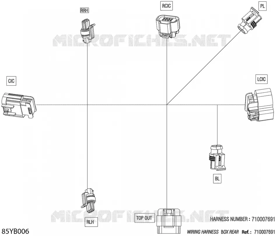 08- CABLAGGIO ELETTRICO - REAR BOX WIRING HARNESS - 710007691
