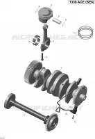 Albero motore, pistoni e albero di equilibratura