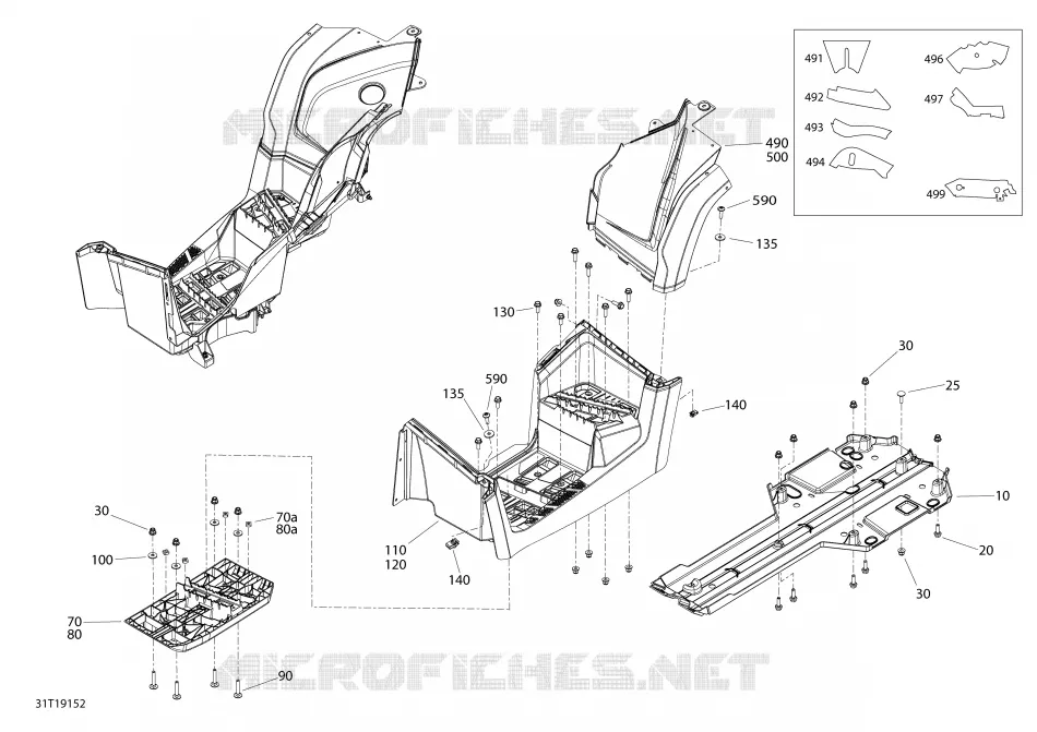 09- CARROSSERIE ET ACCESSOIRES 6X6 - 650 EFI - VERT ESCADRON  -  MILIEU