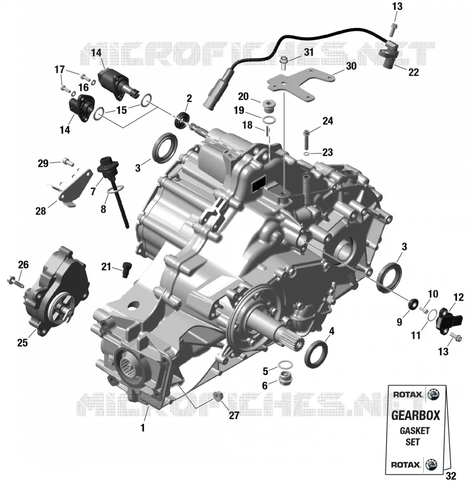 01- ROTAX - GEARBOX ASSY AND DRIVE SHAFT