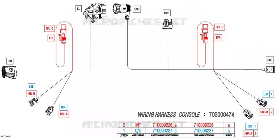 08- CABLAGGIO ELETTRICO - CONSOLE WIRING HARNESS - 710009226