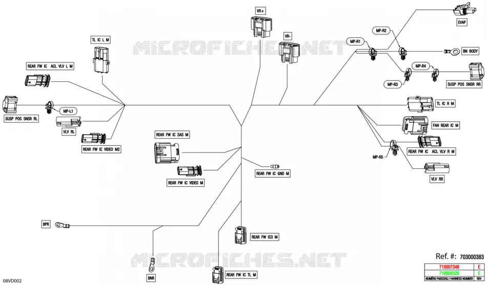 08- CABLAGGIO ELETTRICO - JUNCTION WIRING HARNESS - 710007348