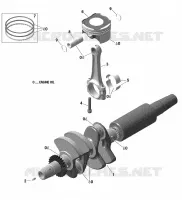 01 ROTAX - MOTEUR - VILBREQUIN ET PISTONS - 600 ACE