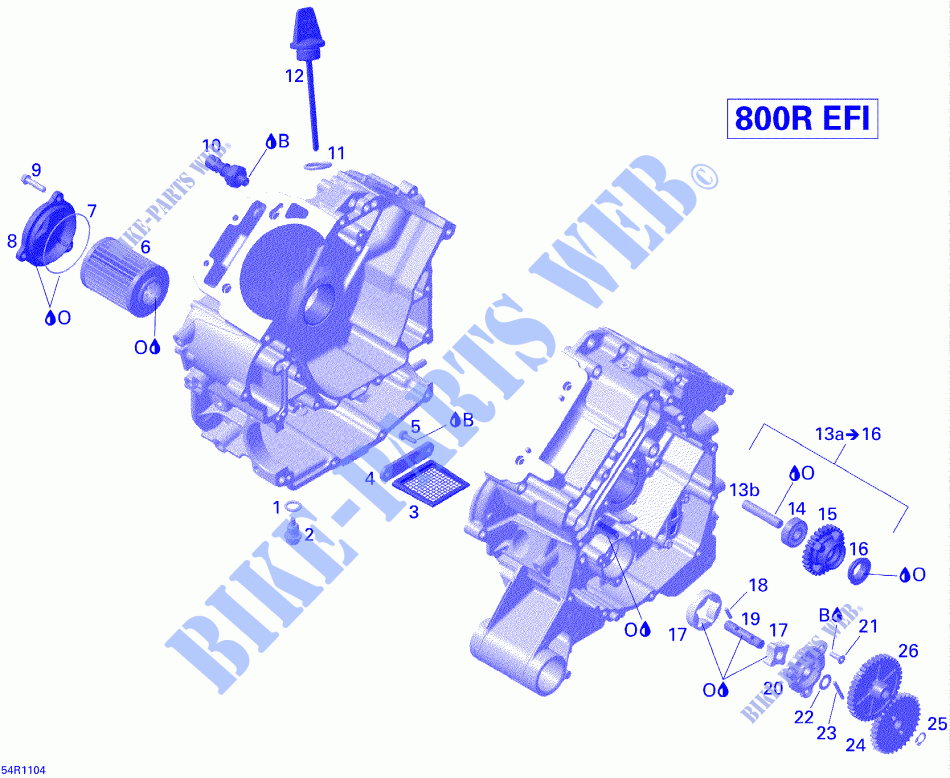 Lubrificazione del motore per Can-Am OUTLANDER 800R 2011