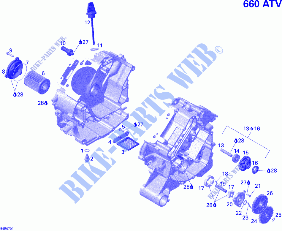 Lubrificazione del motore per Can-Am OUTLANDER MAX 650 2007