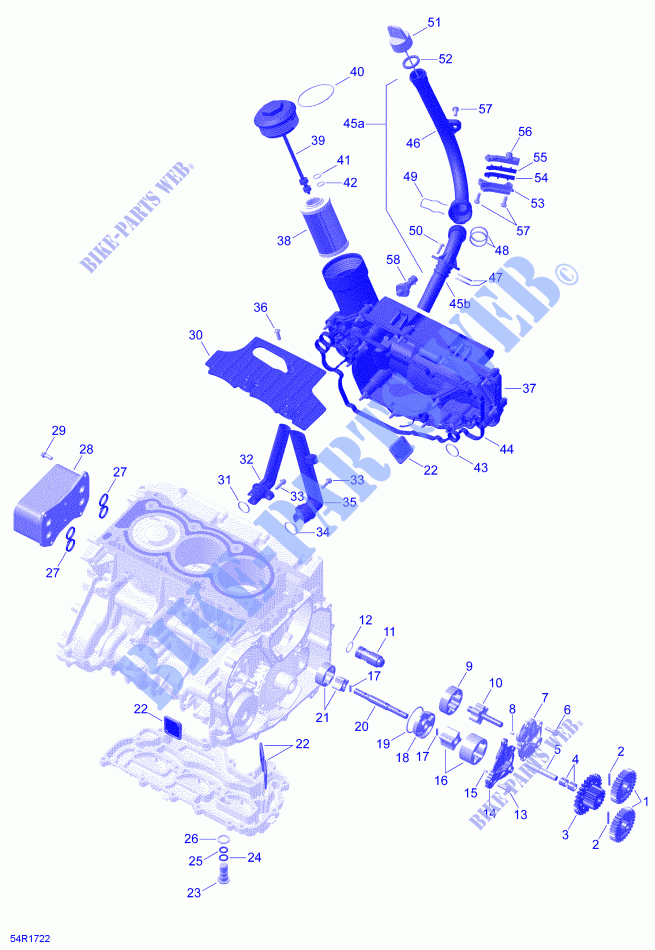 Lubrificazione motore Engine per Can-Am SPYDER RT LIMITED DARK EDITION (BUILT AFTER 09/2020) 2021