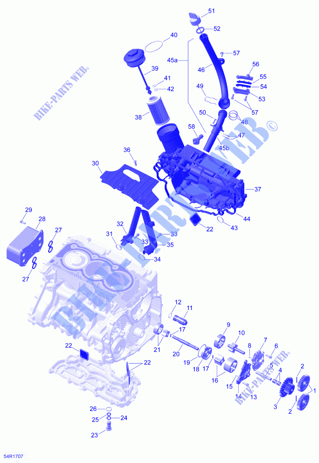 Lubrificazione motore Engine per Can-Am SPYDER RT LIMITED SE6 DARK EDITION (BUILT BEFORE 09/2020) 2021
