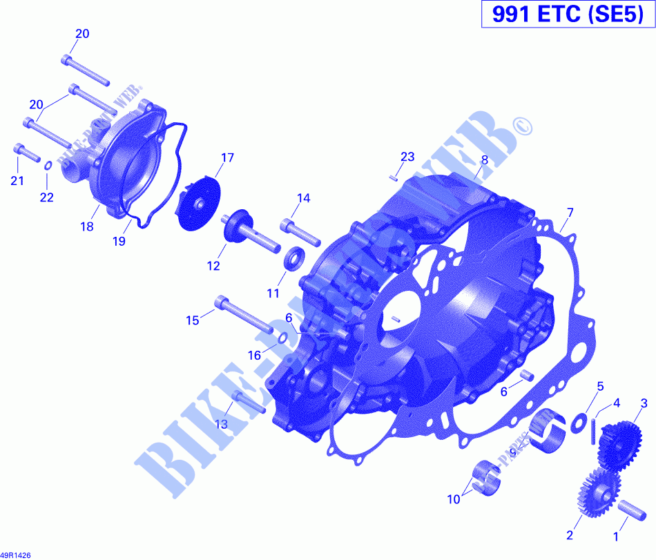 Coperchio frizione e pompa dell'acqua per Can-Am SPYDER ST-S SE5 2014