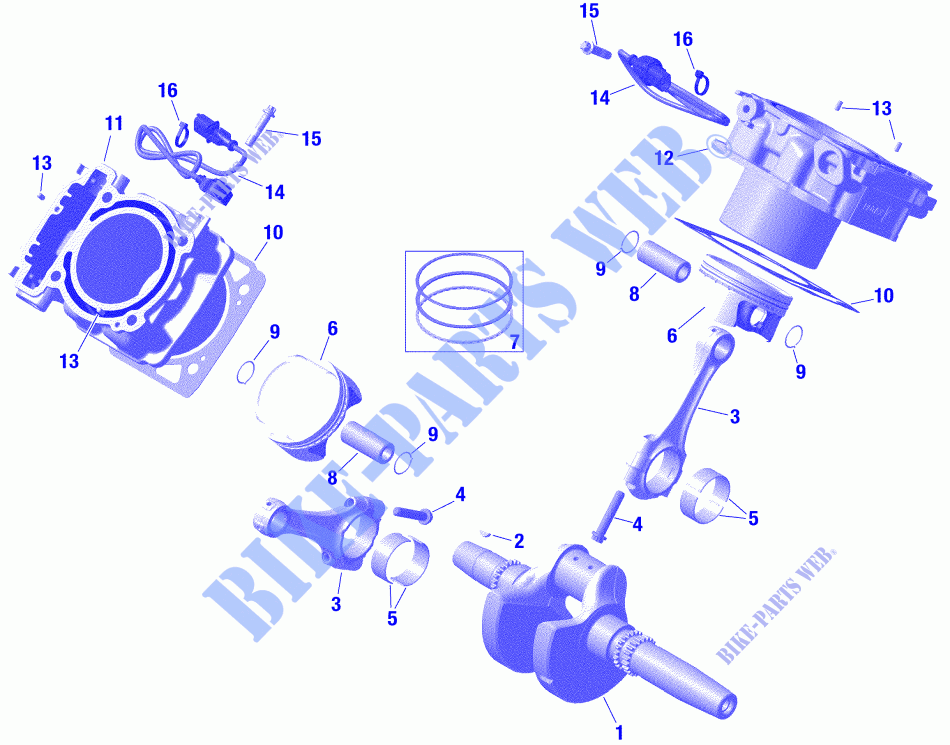 Albero motore, pistone e cilindro per Can-Am MAVERICK SPORT 1000R T 2020