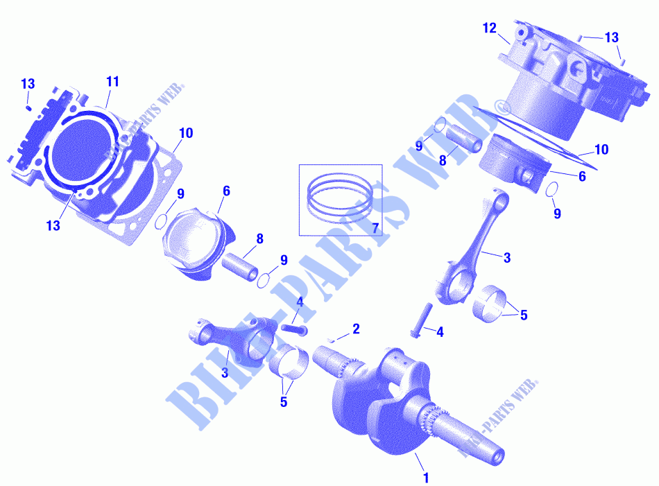 Motore   Albero motore, pistone e cilindro per Can-Am TRAXTER HD10 T 2020