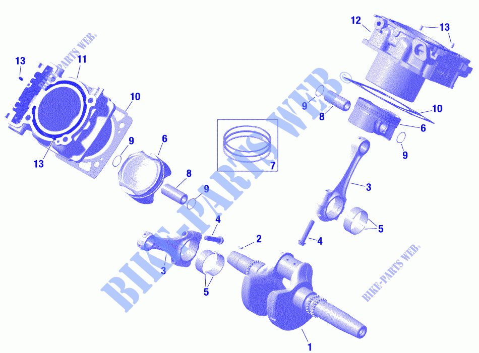 Motore   Albero motore, pistone e cilindro per Can-Am DEFENDER MAX LIMITED HD10 2020