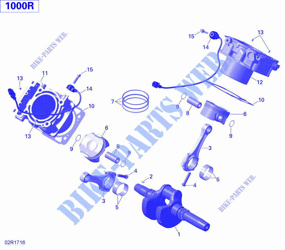 Albero motore, pistone e cilindro per Can-Am COMMANDER 1000R 2020