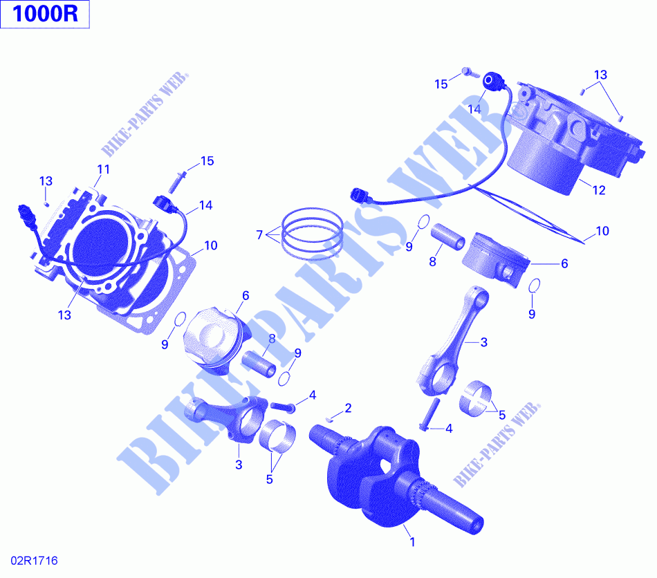 Albero motore, pistone e cilindro per Can-Am COMMANDER 1000R 2019