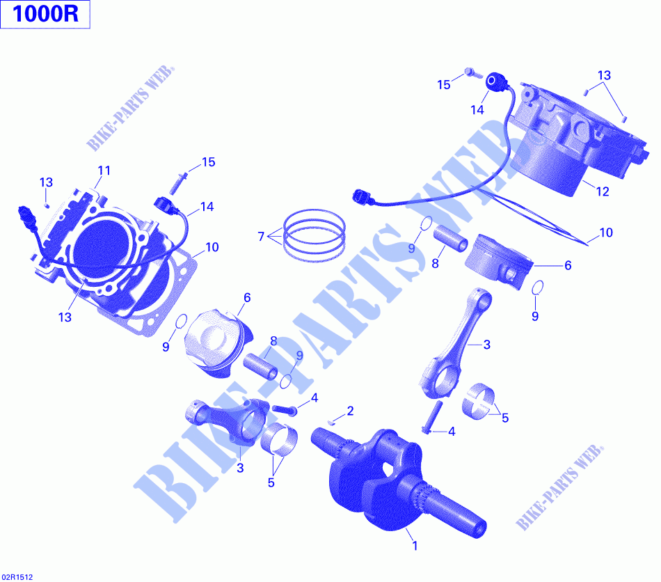 Albero motore, pistone e cilindro per Can-Am MAVERICK 1000 2015