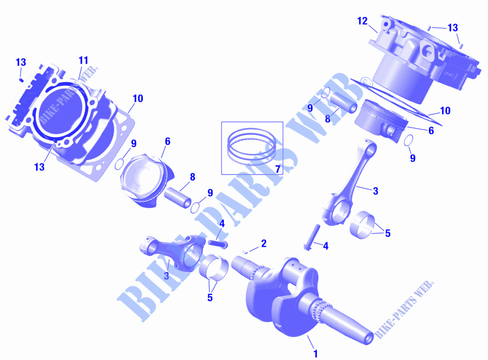 01  ROTAX   Crankshaft and Pistons per Can-Am Traxter 6X6 DPS HD10 2024
